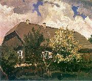 Ferdynand Ruszczyc Manor house in Bohdanow oil painting on canvas